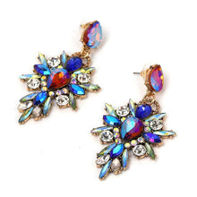 Blue Crystal Chandelier Earrings