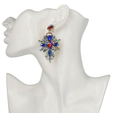 Blue Crystal Chandelier Earrings