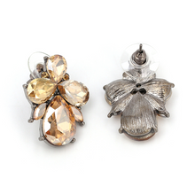 Amber Crystal Stud Earrings