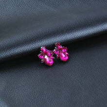 Magenta Crystal Stud Earrings
