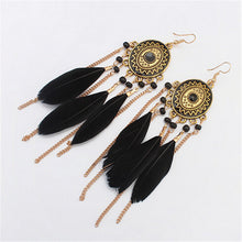 Bimini Black Feather Earrings KEISELA
