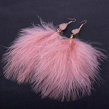 Candy Crystal Feather Earrings