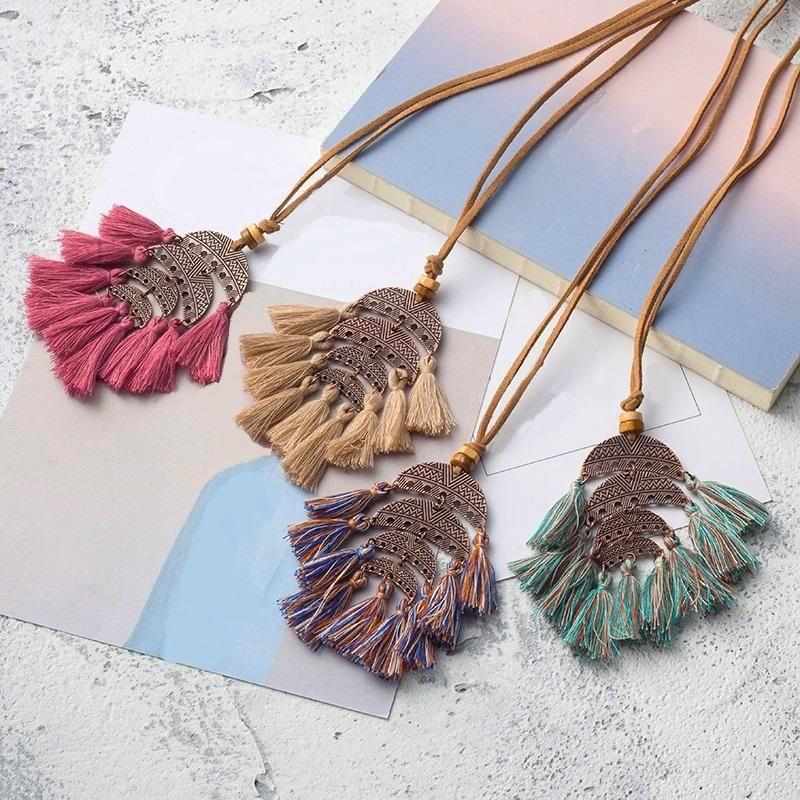 Crescent Tassel Choker Necklace