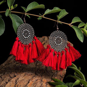 Red Tassel Earrings