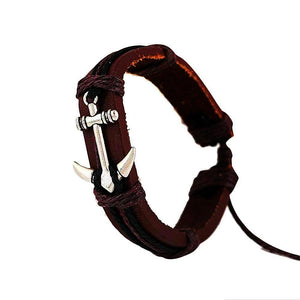 Sailor Anchor Leather Cuff Bracelet