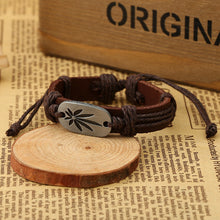 Mary Jane Weed Leather Cuff Bracelet