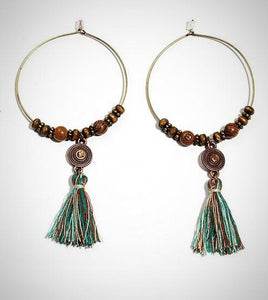 Mermaid Hoop Tassel Earrings