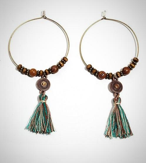 Mermaid Hoop Tassel Earrings