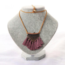 Purple Tassel Choker Necklace