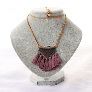 Purple Tassel Choker Necklace