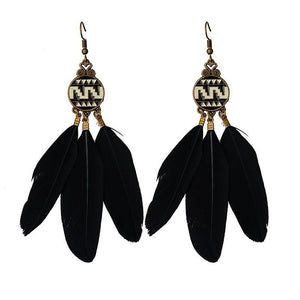 Aztec Princess Feather Earrings