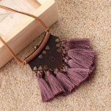 Purple Tassel Choker Necklace
