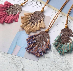 Crescent Tassel Choker Necklace