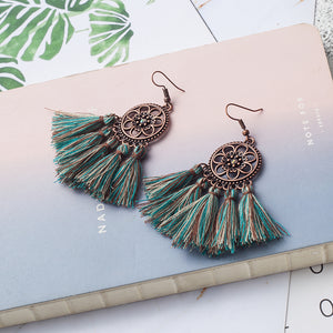 Mermaid Floral Tassel Earrings