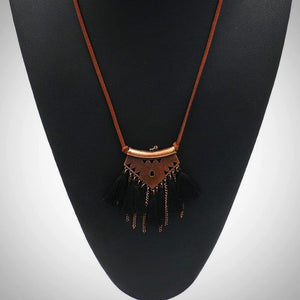 Pyramid Tassel Choker Necklace
