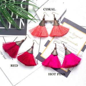 Red Tassel Earrings