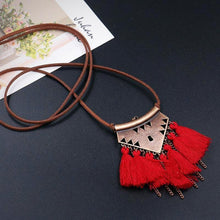 Pyramid Tassel Choker Necklace