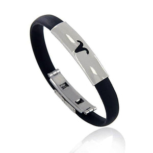 Modern Stainless Steel Zodiac Sign Silicon Bracelet