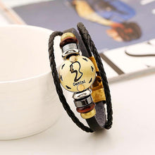 Celestial Hematite Zodiac Sign Leather Bracelet
