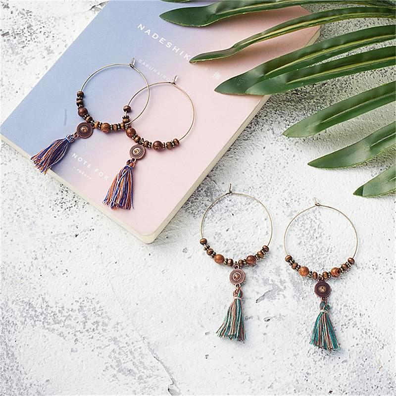 Hoop Tassel Earrings