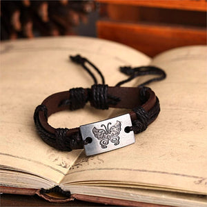 Butterfly Leather Cuff Bracelet
