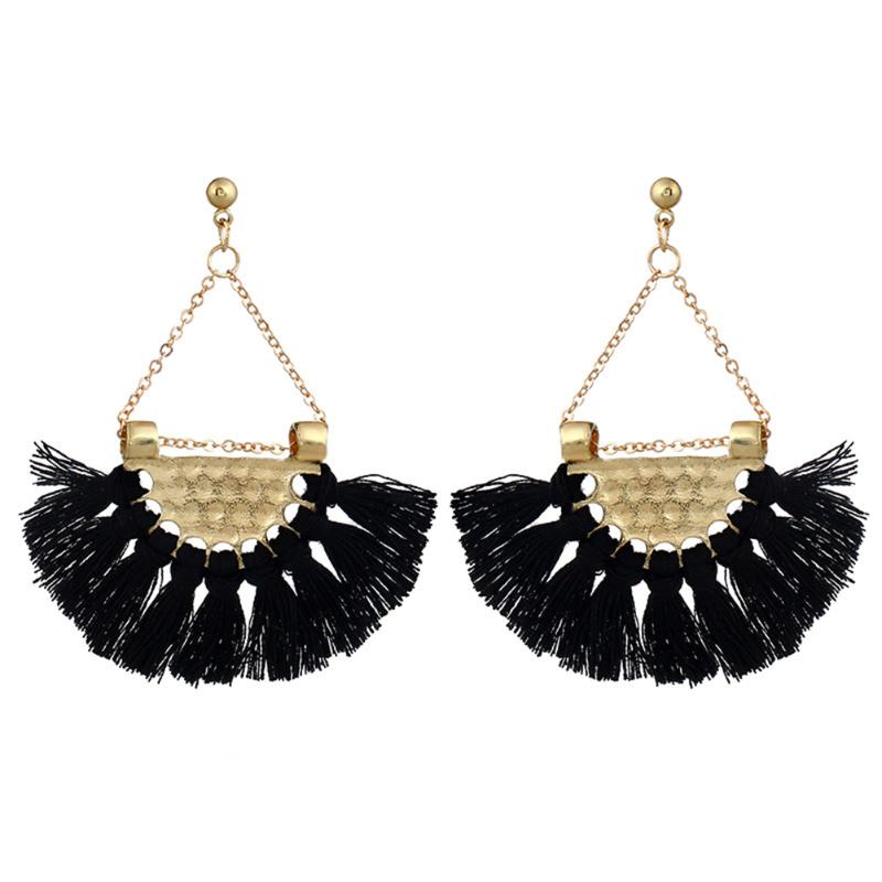 Flamenco Black Tassel Earrings
