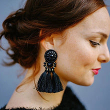 Venice Black Tassel Earrings