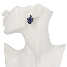 Navy Blue Crystal Stud Earrings