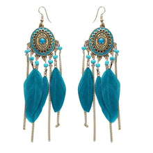 Bimini Turquoise Feather Earrings