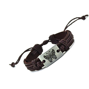 Butterfly Leather Cuff Bracelet