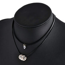 Crystal Double-Layer Choker Necklace