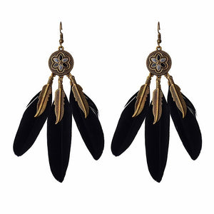 Calypso Gypsy Feather Earrings