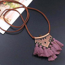 Purple Tassel Choker Necklace