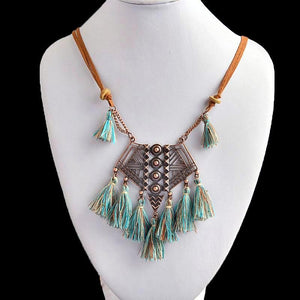 Tribal Tassel Choker Necklace