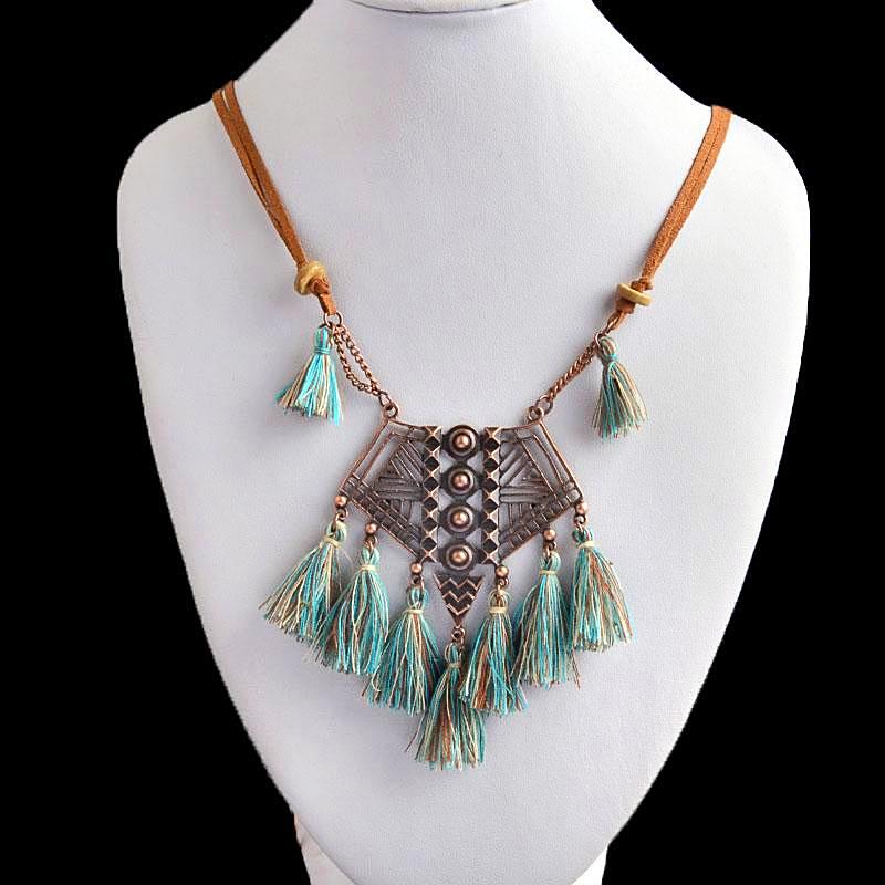 Tribal Tassel Choker Necklace