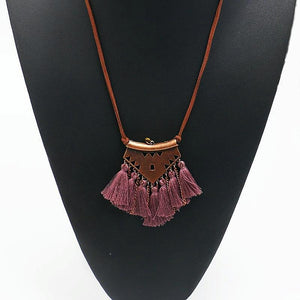 Purple Tassel Choker Necklace