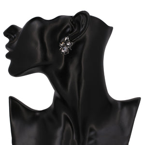 Smoky Gray Crystal Stud Earrings