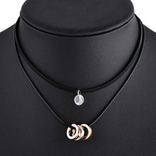 Crystal Double-Layer Choker Necklace