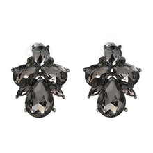 Smoky Gray Crystal Stud Earrings