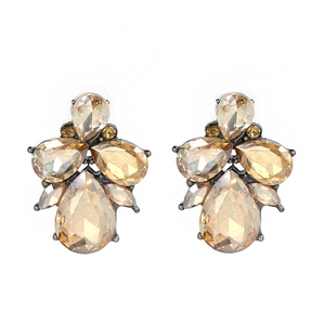 Amber Crystal Stud Earrings