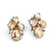 Amber Crystal Stud Earrings