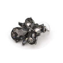 Smoky Gray Crystal Stud Earrings