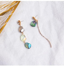 Sea blue green Iridescent Crystal Earrings