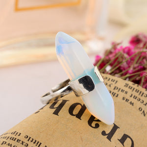 OM Symbol Opalite Healing Stone Ring Set