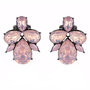 Rose Opal Crystal Stud Earrings