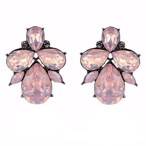 Rose Opal Crystal Stud Earrings