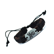 Skull & Bones Leather Cuff Bracelet