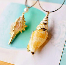 Mermaid Spiral Conch Seashell Pendant Necklace