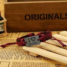 I Love JESUS Leather Cuff Bracelet