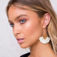 Flamenco White Tassel Earrings